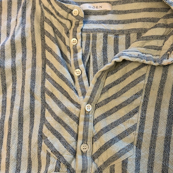 Doen Striped Blue and White Button-Up Shirt - Picture 2 of 7